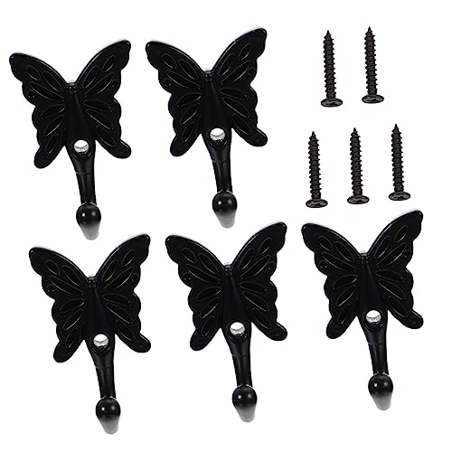 FUNNETOYU 5 Stück Design Kleiderhaken Premium Haken für Kleidung Schals und Handtaschen Wandhaken Klassischer Form für Flur Bad und Schlafzimmer Schwarz FUNNETOYU 5 Stück Design Kleiderhaken Premium Haken für Kleidung Schals und Handtaschen Wandhaken Klassischer Form für Flur Bad und Schlafzimmer Schwarz von FUNNETOYU