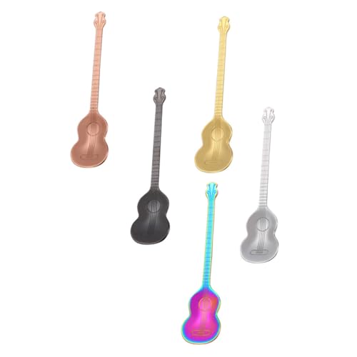 FUNNETOYU 5 Stück Teiliges Edelstahl Dessertlöffel mit Kreativem Gitarrendesign Langlebig Rostfrei Ergonomisch Geformt Glatte Oberfläche für Kaffee Eis Restaurant und Zuhause FUNNETOYU 5 Stück Teiliges Edelstahl Dessertlöffel mit Kreativem Gitarrendesign Langlebig Rostfrei Ergonomisch Geformt Glatte Oberfläche für Kaffee Eis Restaurant und Zuhause von FUNNETOYU