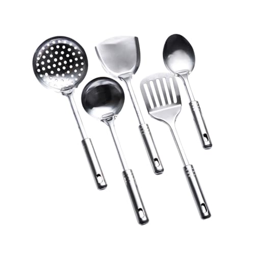 FUNNETOYU 5 Stück Teiliges Edelstahl Küchenhelfer Set Inklusive Suppenlöffel Schaumlöffel Pfannenwender und Kochspatel Hitzebeständig Rostfrei Multifunktional für Vielseitiges Kochen und FUNNETOYU 5 Stück Teiliges Edelstahl Küchenhelfer Set Inklusive Suppenlöffel Schaumlöffel Pfannenwender und Kochspatel Hitzebeständig Rostfrei Multifunktional für Vielseitiges Kochen und von FUNNETOYU