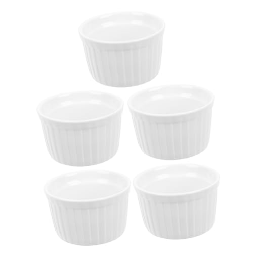 FUNNETOYU 5 Stück Teiliges Runde Weiße Keramik Backschalen Dessertschalen Antihaft Keramikschalen für Pudding Kuchen Mousse Backen Haushaltsschalen FUNNETOYU 5 Stück Teiliges Runde Weiße Keramik Backschalen Dessertschalen Antihaft Keramikschalen für Pudding Kuchen Mousse Backen Haushaltsschalen von FUNNETOYU