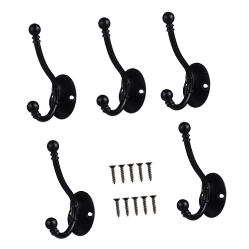 FUNNETOYU 5 Stück Teiliges Schwarzer Garderobenhaken aus Zinklegierung Antike Wandhaken Robuste Kleiderhaken Retro Wandmontage für Mantel Handtuch Kleidung Langlebig und Praktisch FUNNETOYU 5 Stück Teiliges Schwarzer Garderobenhaken aus Zinklegierung Antike Wandhaken Robuste Kleiderhaken Retro Wandmontage für Mantel Handtuch Kleidung Langlebig und Praktisch von FUNNETOYU