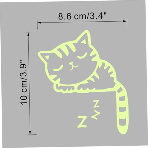 FUNNETOYU 5 Stück Teiliges Selbstklebendes Nachtlicht Wandtattoo Katzenmotiv PVC Wandsticker für Schlafzimmer Wohnzimmer Kinderzimmer Glühende Wanddeko für Glatte Oberflächen von FUNNETOYU