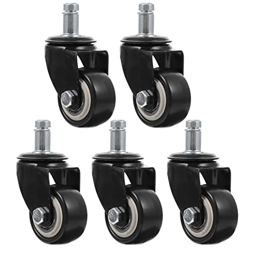 FUNNETOYU 5 Stück Teiliges Set Universalrollen für Bürostühle Leise Drehbare Caster Wheels PU für Hartböden und Teppichböden Kratzfest und Robust von FUNNETOYU
