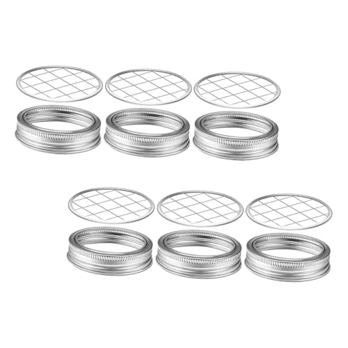 FUNNETOYU 6 Sätze Teiliges Metall Blumengitter für Einmachgläser Stabiler Blumenorganizer mit Metalldeckel für Blumenarrangements und Dekorative Vaseinsatz Langlebig und Rutschfest FUNNETOYU 6 Sätze Teiliges Metall Blumengitter für Einmachgläser Stabiler Blumenorganizer mit Metalldeckel für Blumenarrangements und Dekorative Vaseinsatz Langlebig und Rutschfest von FUNNETOYU