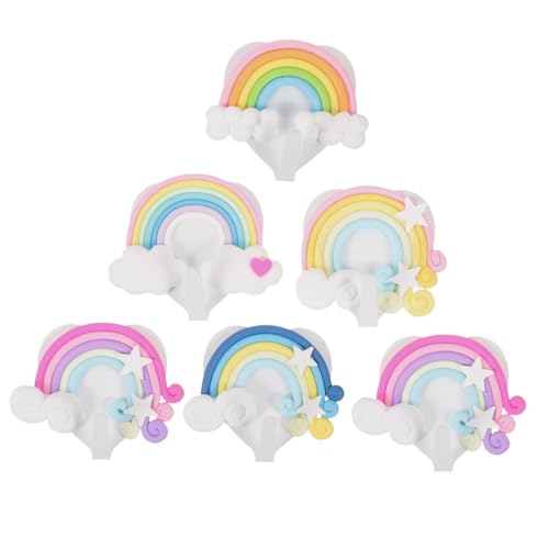 FUNNETOYU 6 Stck Teiliges Regenbogen Wandhaken aus Edelstahl und Abs Stabile Wandmontierte Kleiderhaken für Mäntel Handtücher Schlüssel Platzsparend Installieren Dekorativ und Langlebig von FUNNETOYU