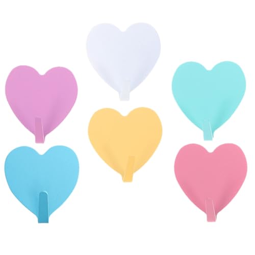 FUNNETOYU 6 Stück Herzförmige Metall Wandhaken Selbstklebend Ohne Bohren Bunte Klebehaken Für Haushalt Schlüssel Handtücher Bad Küche Dekorative Belastbar FUNNETOYU 6 Stück Herzförmige Metall Wandhaken Selbstklebend Ohne Bohren Bunte Klebehaken Für Haushalt Schlüssel Handtücher Bad Küche Dekorative Belastbar von FUNNETOYU