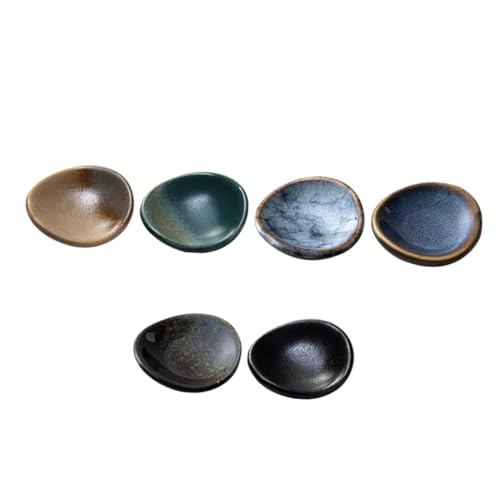 FUNNETOYU 6 Stück Keramik Stäbchenhalter Japanischer Stil Runde Essstäbchenablage Löffel Gabel Halter Tischdeko Spülmaschinenfest Mikrowellengeeignet für Zuhause Restaurant von FUNNETOYU