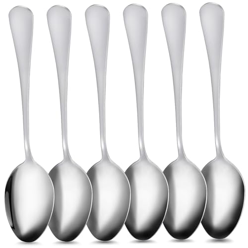 FUNNETOYU 6 Stück Teiliges Edelstahl Dessert Reislöffel Rostfrei Leicht Multifunktional Ergonomisch Geformt Kompaktes Design für Haushalt Camping Picknick und Buffet Poliert Langlebig von FUNNETOYU