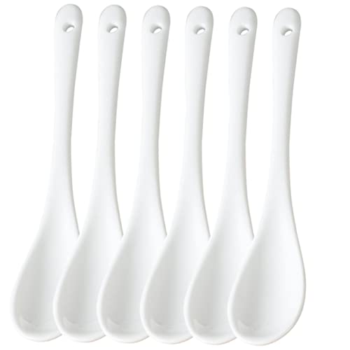 FUNNETOYU 6 Stück Teiliges Langstieliger Keramik rührlöffel mit Rundem Spitzenende Hitzebeständig und Robust für Kaffee Tee Saft Suppen und Getränke in Bar und Zuhause FUNNETOYU 6 Stück Teiliges Langstieliger Keramik rührlöffel mit Rundem Spitzenende Hitzebeständig und Robust für Kaffee Tee Saft Suppen und Getränke in Bar und Zuhause von FUNNETOYU