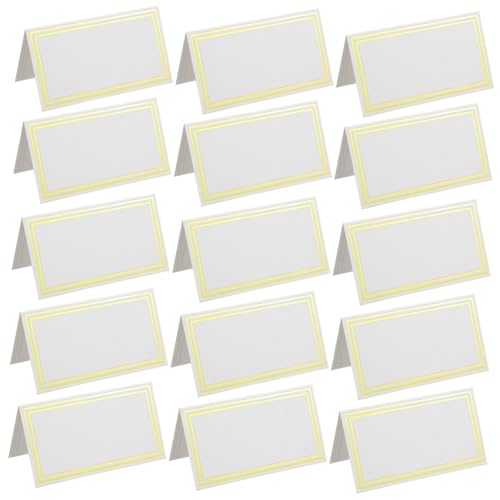 FUNNETOYU 60 Stück Teiliges Tischkarten aus Dickem Papier mit Bronzierter Kante Beschreibbare Namenskarten für Hochzeiten Bankette Geburtstagsfeiern und Festliche Anlässe Moderne von FUNNETOYU