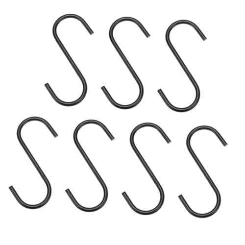 FUNNETOYU 7 Stück Teiliges Metall S Haken Schwarz Multifunktionale Stabile Aufhängehaken für Kleidung und Haushalt Verschleißfest Platzsparend zum Organisieren von Räumen FUNNETOYU 7 Stück Teiliges Metall S Haken Schwarz Multifunktionale Stabile Aufhängehaken für Kleidung und Haushalt Verschleißfest Platzsparend zum Organisieren von Räumen von FUNNETOYU