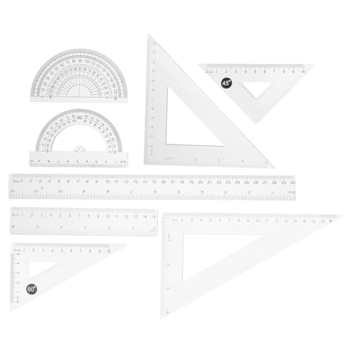 FUNNETOYU 8 Stück Teiliges Lineal Set Transparent aus Kunststoff mit Präzisem Winkelmesser Lineal Dreiecklineal für Schüler und Lehrer Leichtes Vielseitiges Mathe Werkzeug für Schule und FUNNETOYU 8 Stück Teiliges Lineal Set Transparent aus Kunststoff mit Präzisem Winkelmesser Lineal Dreiecklineal für Schüler und Lehrer Leichtes Vielseitiges Mathe Werkzeug für Schule und von FUNNETOYU