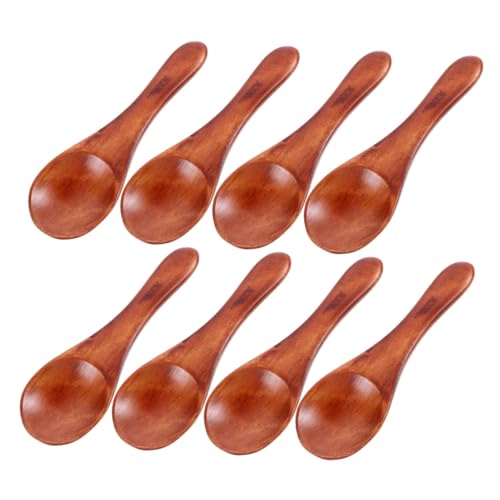 FUNNETOYU 8 Stück Teiliges Mini-holzlöffel Massivem Holz Handgefertigt als Honiglöffel Gewürzschaufel und Teelöffel für Kaffee Eiscreme Soßen Salz und Küchengewürze von FUNNETOYU