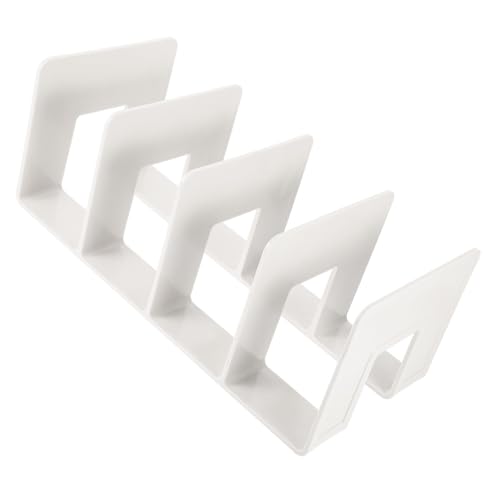 FUNNETOYU Acryl Schreibtisch Organizer Buchständer Dokumentenhalter Büro Desktop Regal Vertikaler Bücherhalter für Ordner und Akten Langlebig und Platzsparend von FUNNETOYU