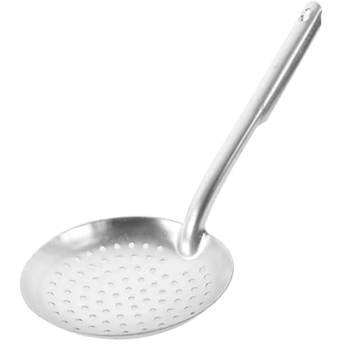 FUNNETOYU Aluminium Skim Spoon Nudelabtropfgestell Siebe für die Küche Pasta Colander Löffel Sieb Lebensmittelsieb Nudelsieblöffel Pastasieb Kochsieb Löffel mit Löchern zum Abtropfen Silber von FUNNETOYU