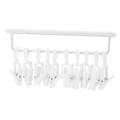 FUNNETOYU Ausziehbare Einstellbare Kleiderstange mit Beweglichen Clips Schrankorganisator zum Herausziehen Kleiderschrank Wandmontage ohne Bohren Platzsparend für Hemden Hosen Accessoires von FUNNETOYU