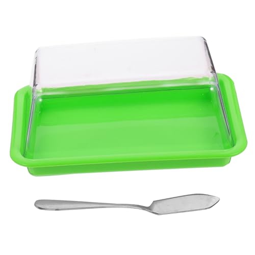 FUNNETOYU Butterdose mit Edelstahlmesser und Deckel Butterbehälter für Theke Teiliges Glatte Schnittführung Langlebiges Sicheres Material Design für Täglichen Gebrauch von FUNNETOYU