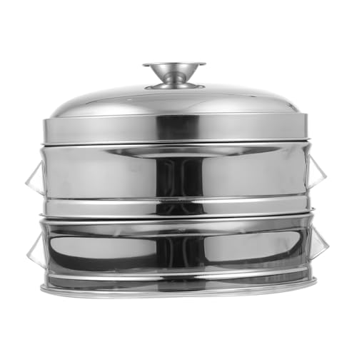 FUNNETOYU Dampfgarer Stufiger Steamer Korb mit Deckel Leicht Handschonend Vielseitig für Gemüse Meeresfrüchte Fleisch Geeignet für Induktionsherde Kompakt und Einfach zu Reinigen von FUNNETOYU