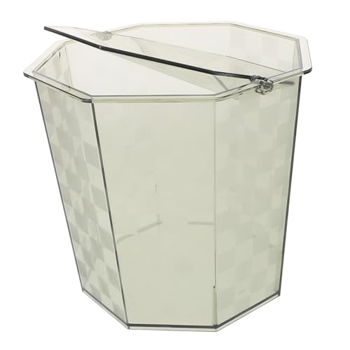 FUNNETOYU Deckelmüll kann Papierkorb winzig kleiner Mülleimer Mülltonne Müllcontainer bin Desktop-Abfall kann Mülleimer für die Arbeitsplatte Schreibtisch Abfalleimer Desktop-Bin Acryl Grau von FUNNETOYU