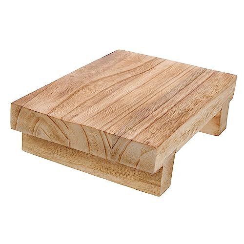 FUNNETOYU Dekorativer Holzhocker aus Holz Multifunktionaler Hocker für Pflanzen und Deko Stabiler Holzsockel für Inneneinrichtung und Badezimmer Praktischer Standfuß für Kleine von FUNNETOYU