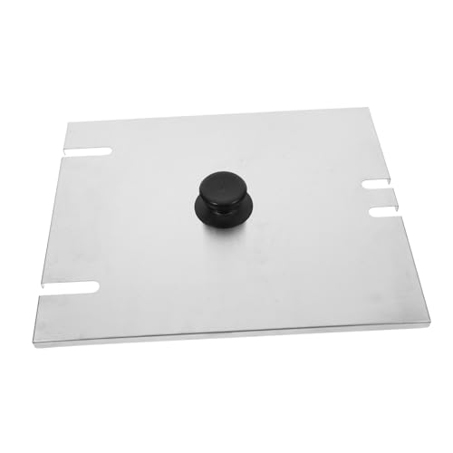 FUNNETOYU Den Herddeckel braten unser Deckel ersetzen Universal- Friteuse Zubehör Ersatzabdeckung für die elektrische Fritteuse Frittierkorbabdeckung Pan Deckelersatz Rostfreier Stahl Silber von FUNNETOYU