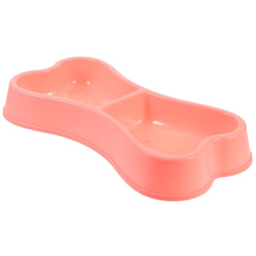 FUNNETOYU Doppelnapf aus Kunststoff in Knochenform für Hunde und Katzen Stabile rutschfeste Futterschale für Welpen und Katzen Leicht zu Reinigen Komfortables Futter und Trinkgefäß von FUNNETOYU