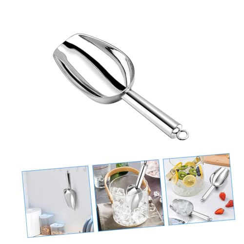 FUNNETOYU Edelstahl Eisschaufel mit Ring Mehrzweck Eisportionierer und Candy Scoop Rostfrei Robust für Küche Restaurant Buffet Party von FUNNETOYU