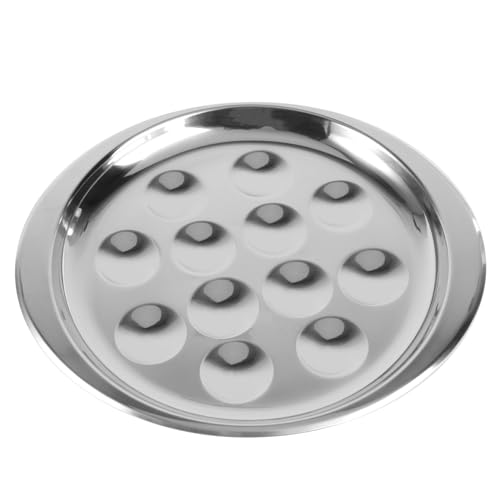 FUNNETOYU Edelstahl Escargot Platte mit Speziellen Mulden Rutschfest für Schnecken und Muscheln Kleine Servierplatte für Küche und Restaurant Rostfrei Langlebig und Pflegeleicht von FUNNETOYU