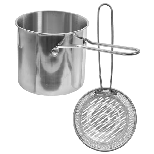 FUNNETOYU Edelstahl Frittiertopf mit Korb Kleine Haushalts fritteuse Praktisch Langlebig Sicher für Schnelles Frittieren für Küche und Alltag von FUNNETOYU