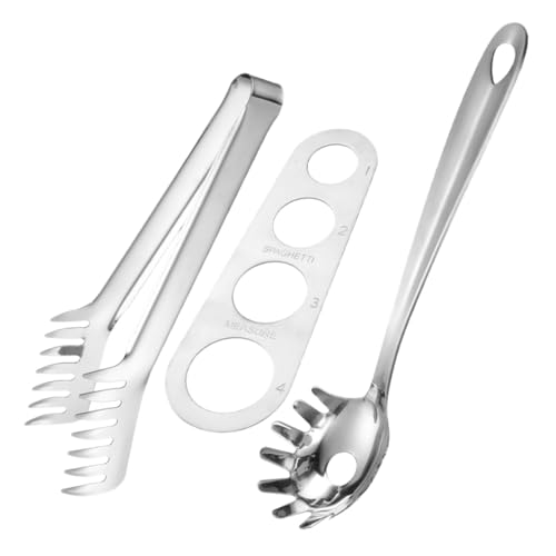 FUNNETOYU Edelstahl Pasta Gadgets Teiliges mit Spaghetti Messwerkzeug Servierlöffel und Zange Lebensmittelecht Ergonomischer Griff Kratzfest Vielseitig für Küche Party und Outdoor Einsatz FUNNETOYU Edelstahl Pasta Gadgets Teiliges mit Spaghetti Messwerkzeug Servierlöffel und Zange Lebensmittelecht Ergonomischer Griff Kratzfest Vielseitig für Küche Party und Outdoor Einsatz von FUNNETOYU