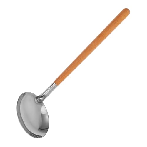 FUNNETOYU Edelstahl Schöpfkelle mit Sieb Robuster Küchenlöffel Langlebig und Hitzebeständig Langem Holzgriff für Komfortables Servieren und Kochen Vielseitiges Küchenutensil für Suppen und von FUNNETOYU