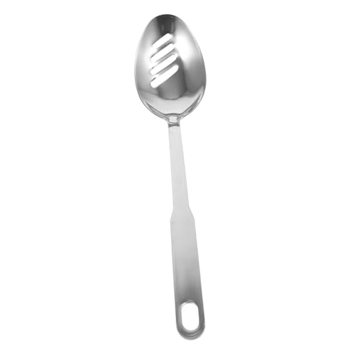 FUNNETOYU Edelstahl Schöpflöffel mit Löchern Ergonomischer Servierlöffel Küchenutensil für Obst Gemüse Salat Snacks Leicht und Robust für Haushalt und Gastronomie von FUNNETOYU