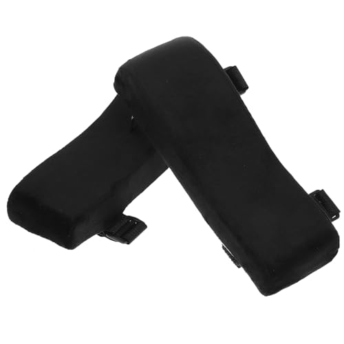 FUNNETOYU Ergonomische Armlehnenpolster Memory Schaum Armstützenkissen für Bürostuhl Druckentlastend Waschbar Wiederverwendbar Schwarz Passend für Schreibtischstuhl von FUNNETOYU
