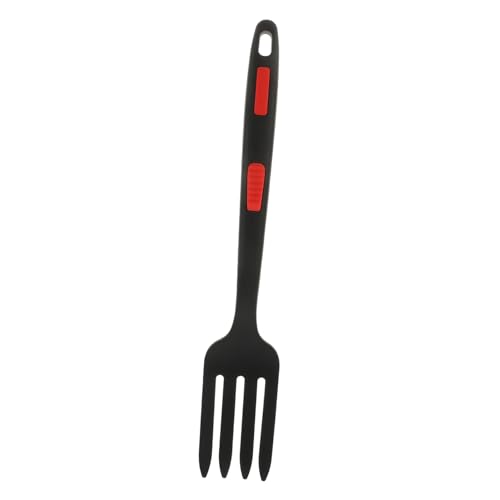 FUNNETOYU Ergonomische Silikon Gabel mit Rutschfestem Griff Hitzebeständig Multifunktional für Haushalt und Küche Bequeme Spaghetti und Salatgabel Leicht und Platzsparend Schwarz von FUNNETOYU