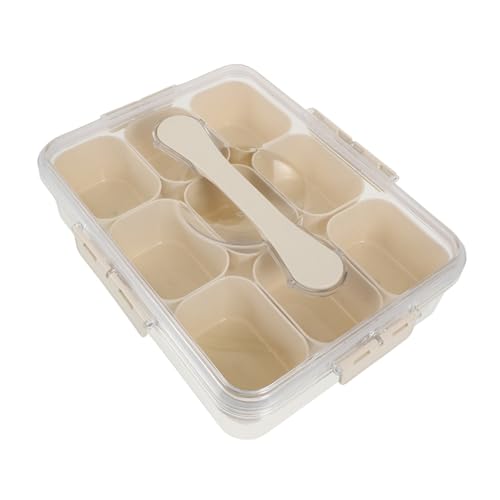 FUNNETOYU Gewürzgitterbox Gemüse Küchenorganisator Veranstalter Lebensmittelbehälter mit mehreren Fächern Essenstablett mit Deckel Serviertablett mit Deckel haushalt kühlschrank pp Beige FUNNETOYU Gewürzgitterbox Gemüse Küchenorganisator Veranstalter Lebensmittelbehälter mit mehreren Fächern Essenstablett mit Deckel Serviertablett mit Deckel haushalt kühlschrank pp Beige von FUNNETOYU