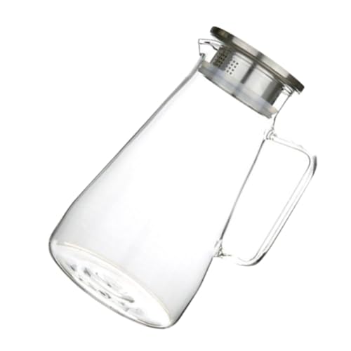 FUNNETOYU Glaskaraffe Mit Deckel Transparente Saftkanne Für Getränke Für Zuhause Restaurants Und Cafés Hochwertiges Bruchsicheres Ausgießen von FUNNETOYU
