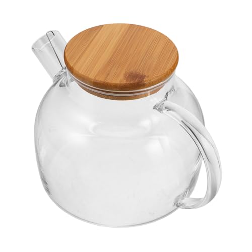FUNNETOYU Glasteekanne mit Bambusdeckel Kurz Ausguss Tropfsicher Hitzebeständig Geeignet für Tee und Kaffee im Restaurant und Zuhause FUNNETOYU Glasteekanne mit Bambusdeckel Kurz Ausguss Tropfsicher Hitzebeständig Geeignet für Tee und Kaffee im Restaurant und Zuhause von FUNNETOYU