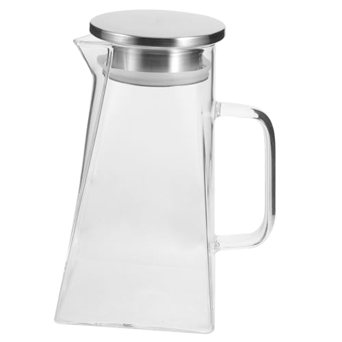 FUNNETOYU Großer Glaspitcher Für Kalte Getränke Für Wasser Saft Und Eistee Eleganter Kühlschrankkrug Mit Ergonomischem Griff Und Deckel Für Täglichen Gebrauch von FUNNETOYU