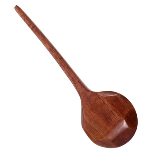 FUNNETOYU Großer Japanischer Holzlöffel mit Langem Griff Nachhaltiger Asiatischer Suppenlöffel aus Robustem Holz Runder Suppen Ramenlöffel für Zuhause Vielseitig Einsetzbar Langlebig und von FUNNETOYU