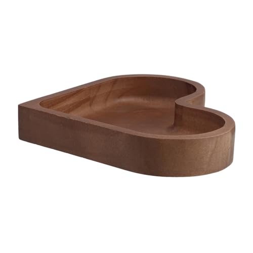 FUNNETOYU Herzförmiges Holz servierbrett aus Massivem Holz Stapelbares Snacktablett für Trockenfrüchte Nüsse und Süßigkeiten Multifunktionales Holztablett für Tischdekoration und Stilvolles von FUNNETOYU