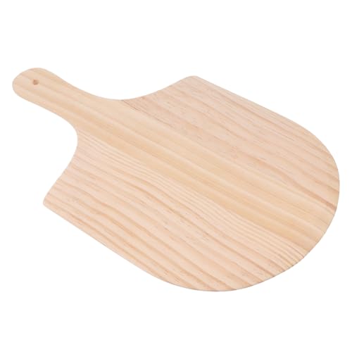 FUNNETOYU Holz Pizzaschaufel mit Griff Stabiles Umweltfreundliches Servierbrett für Pizza und Obst Vielseitiges Küchenbrett für Servieren und Dekorieren von FUNNETOYU