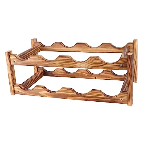 FUNNETOYU Holz Rotweinregal aus Doppelstöckiger Flaschenhalter für Weinflaschen Stilvolle Weinausstellung für Zuhause Küche und Weinkeller von FUNNETOYU