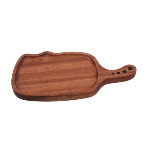 FUNNETOYU Holz Servierplatte Katzenform mit Griff Vielseitiges Holztablett für Snacks Brot Käse Obst Natürliche Maserung Pflegeleicht Rechteckige Holzplatte Braun von FUNNETOYU
