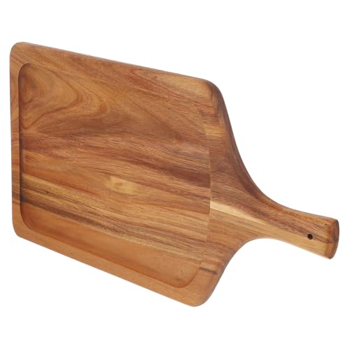FUNNETOYU Holzbrett mit Griff Vielseitiges Pizzabrett und Servierbrett aus Robustem Holz Strapazierfähiges Schneidebrett für Brot Fleisch und Pizza Stilvolles Brett für Küche und Zuhause von FUNNETOYU