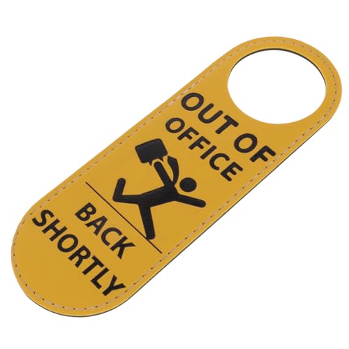 FUNNETOYU Humorvolles Türschild Out Of Office mit Gelbem Design Langlebiger Türhänger für Bürotüren Klare Einfach zu Hängen Vielseitig für Büro und Zuhause Geeignet von FUNNETOYU
