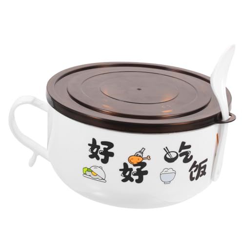 FUNNETOYU Isolierte Ramen Schüssel mit Griff und Deckel Rostfrei Bruchsicher Praktische Lunchbox für Nudeln und Suppen Spülmaschinenfest Vielseitig für Büro und Zuhause von FUNNETOYU