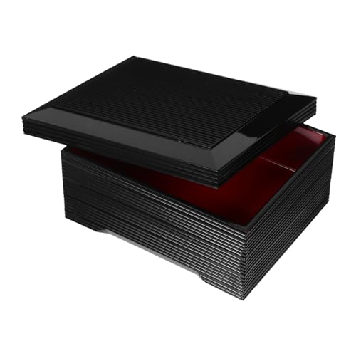 FUNNETOYU Japanische Bento Lunchbox Holzmaserung Rechteckiges Sushi-tablett Auslaufsicher Leicht mit Fächern für Frische Mahlzeiten für Erwachsene Picknick und Restaurantgebrauch von FUNNETOYU