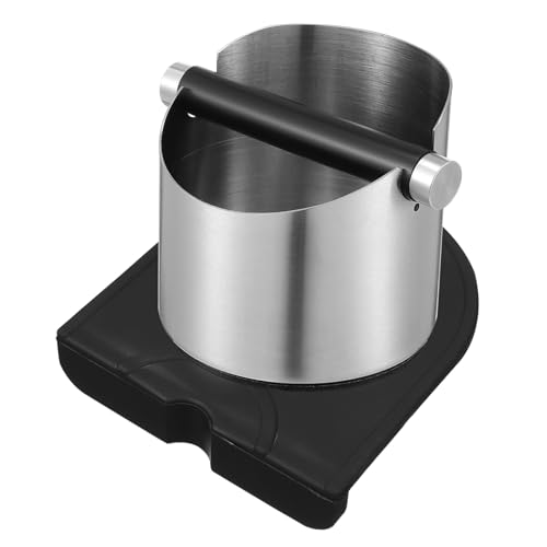 FUNNETOYU Kaffee Abklopfbehälter mit Abnehmbarem Knock Bar und Rutschfester Unterlage Stabiler Kaffeeklopfbehälter für Siebträger Geräuscharm und Langlebig für Bar und Zuhause von FUNNETOYU