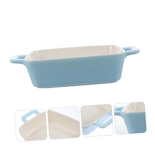 FUNNETOYU Keramik Backform mit Glatter Oberfläche Lebensmittelechter Keramikplatte Ofenfestes Küchen Serviergeschirr für Gesundes Kochen und Vielseitige Nutzung zu Hause Doppelohrig von FUNNETOYU