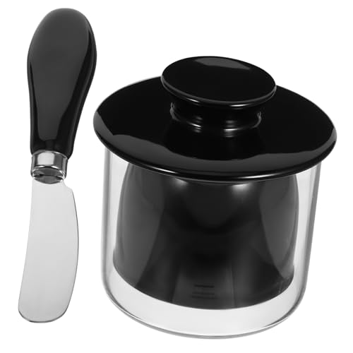 FUNNETOYU Keramik Butterdose mit Großem Fassungsvermögen Butteraufbewahrungsglas Butterhalter mit Luftdichtem Design Spülmaschinenfest für Küche und Butterfrische von FUNNETOYU
